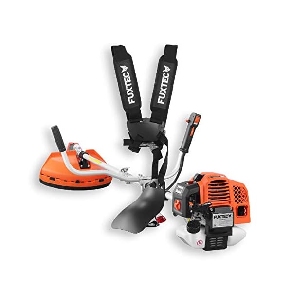 FUXTEC Benzin Motorsense â 2in1 Multitool Trimmer FX-MS162 mit 62cc 3,5PS Leistung, 2-Takt - Profi-Tragegurt Rasentrimmer, Freischneider fs Faden â Easy Starter