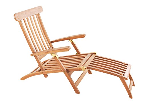 SAM Gartenliege Puccon, 5-Fach verstellbare Sonnenliege, Teakholz massiv, Liegestuhl klappbar, Deckchair/Holzliege ideal für Balkon, Terrasse und Garten – Bild 3