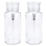 PANA Brand 7oz. (Quantity: 2 Pieces) Professional Push Down Liquid Pumping Bottle Dispenser (Clear, NO WORDING!!)