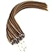 Youngsee 14inch Remy Human Hair Micro Loop Real Hair Extensions Dark Brown Mixed with Caramel Blonde Silk Straight Micro Ring Loop Human Hair Extensions 1g/Strand 50gram/pack