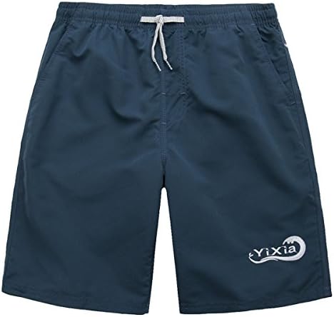 Prefer To Life Men's Beach Shorts Solid Color Board Trunks Quick Dry,Waterproof&amp;Water Repellent,Suit for Swimming, Surfing, Running, Walking, Water Park Sliding, etc. (Dark Blue, 3XL)