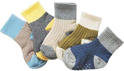 Baby Socks, Non Slip, 5-Pack set for 1-3 Year Baby
