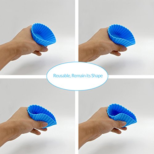 EXVI Non-Stick Silicone Bakeware Baking Muffin Cups Cupcake Liner Sets for Muffin Snacks Ice Cream Chocolate Dessert Molds