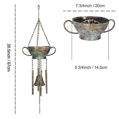 Kimdio Bird Feeders for Outside Wild Bird Feeder for Finch, Bell Seed Tray, Attractive & Long Lasting, Outdoor Garden Backyard Decorative Great for Attracting Pet Hummingbird Feeder with 5.7 inch - Thumbnail 5