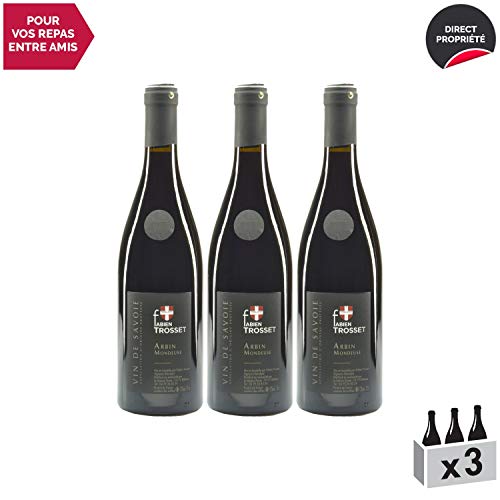 Vin de Savoie Mondeuse cru Arbin"Fabien Trosset" Rouge 2018 - Maison Perret - Vin AOC Rouge de Savoie - Bugey - Cépage Mondeuse - Lot de 3x75cl