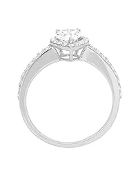 1,12 Ct Brilliant corte de pera Halo aniversario de boda compromiso declaración novia anillo oro blanco de 14 K