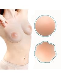 2 4 pares de cubiertas adhesivas para pezón para mujer, reutilizables, redondas, invisibles, de silicona, talla única