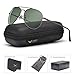 LUENX Aviator Sunglasses Polarized Men Women with Accessories Metal Frame UV 400 60MM (17-Grey Green, 60)