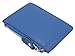 ZHOMA RFID Blocking Genuine Leather Wallet - Credit Card Holder with Key Ring and ID Window - Navy Blue