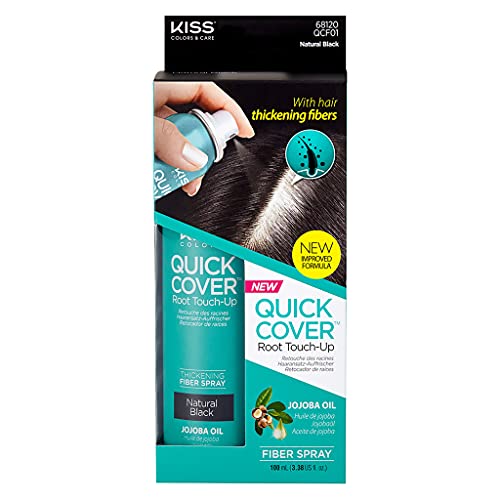 Kiss Quick Cover Root Touch Up Thickening Fiber Spray 3.38oz (Natural Black)
