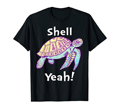 Unisex Women's Men's T Shirt Shell Yeah Yellow Turtle