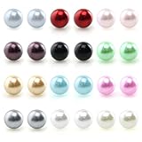 Assorted Mixed Color Wholesale Lot Glass Pearl Earrings Studs Gift Set, Stainless Steel Earrings Pin, Hypoallergenic