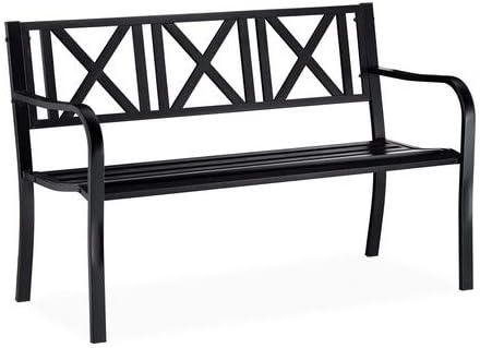 Amazon De Relaxdays Schwarz Gartenbank Aus Metall 2 Sitzer Wetterfest Fur Terrasse Balkonbank Hxbxt 81 X 127 X 56 Cm Stahl