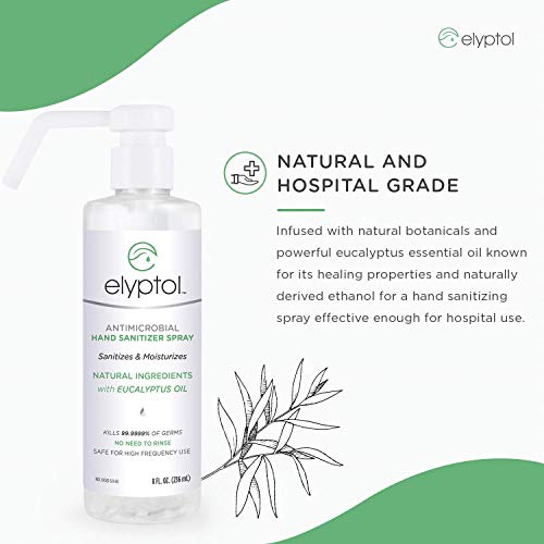 Elyptol Hand Sanitizer Spray (8oz) Natural and HospitalGrade with Eucalyptus Oil, Sanitizes