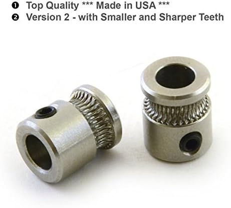 RepRap Champion 2 PCS x V2 MK8 Filament Drive Gear for RepRap 3D Printer Extruder US MADE