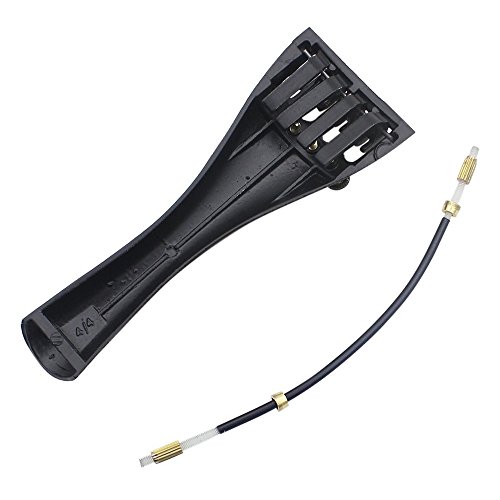 SODIAL 3/4 4/4 Violin Fiddle Tailpiece Hill Style with 1pcs Tailgut Tailcord 4 Fine Tuners Aluminum Alloy Durable Strong