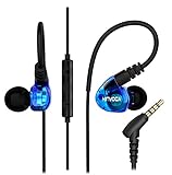 KINVOCA Running Headphones Over Ear in Ear Noise Isolating Sweatproof Sport Earbuds Earphones with Remote and Mic Earhook Wired Stereo Workout Ear Buds for Jogging Gym