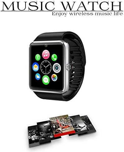 GT08 1.54 Inch Bluetooth Smart Watch, hands free voice call, camera, push notifications for Android phones, Silver