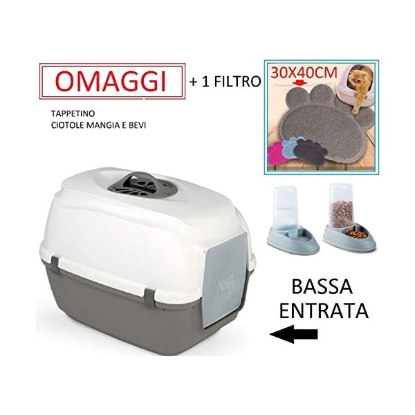 BPS-PET-SHOP-LETTIERA-Gatto-Chiusa-Anti-Sabbia-Fuori-Uscita-LETTIERA-Chiusa-LETTIERA-per-Gatti-IGIENE-E-TOELETTATURA-LETTIERA-Gatto-Anti-Sabbia-Fuori-Uscita-Colore-Casuale-56X40X405CM BPS PET SHOP LETTIERA Gatto Chiusa Colore Casuale【Facile ENTRATA】【Omaggio 2 Ciotole Mangia e Bevi Colore Casuale…