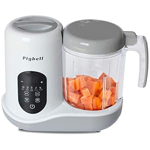 Pigbell Baby Food Maker and Steamer all in 1 Processor for Toddlers-Steam, Blend, Chop, Sterilizer, Puree, Warm milk, 8…