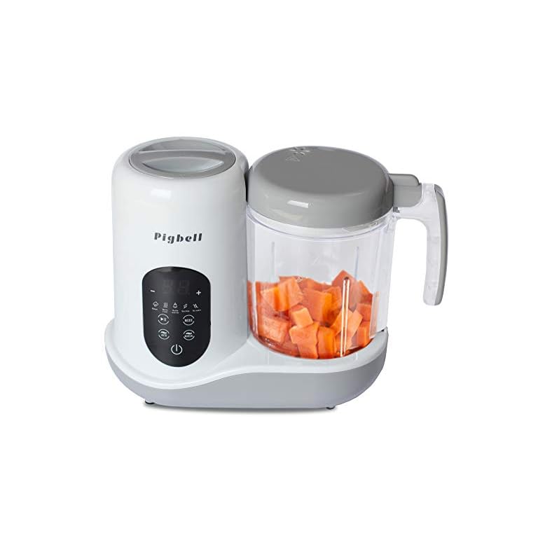 Pigbell Baby Food Maker and Steamer all in 1 Processor for Toddlers-Steam, Blend, Chop, Sterilizer, Puree, Warm milk, 8…