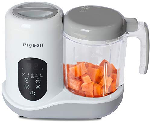 Pigbell Baby Food Maker and Steamer all in 1 Processor for Toddlers-Steam, Blend, Chop, Sterilizer, Puree, Warm milk, 8…