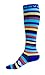 Compression Socks (1 Pair) for Women & Men by Wave (Navy Stripes, L-XL)