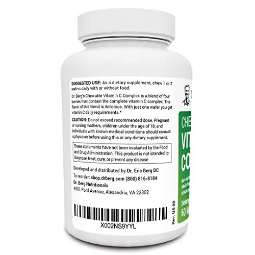 Dr. Berg's Vitamin C Complex Whole Food (60 Chewable) 100 Natural