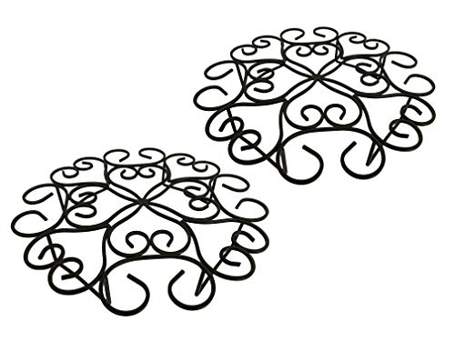 14 Inch Heavy Duty Metal Potted Plant Stand, Set of 2, Flower Pot Holder Rack for Indoor Outdoor Planter Support Planter Pot Trivet, Holds up to 200 lbs, Great Holiday Gift Ideas