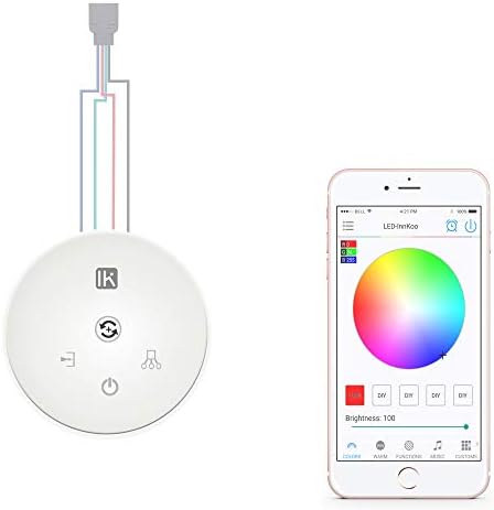 INNKOO LED Strip Light WIFI Remote Controller Hub, RGB RGBW Wireless Controller Box 5050 3528 DC 7.5-24V, Compatible with iOS and Android, for Home Bedroom Garden Party Wedding Decoration and More