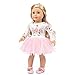EVAIL Doll Clothes Unicorn Dolls Dress Pink Tulle Dress for 18 inch Girl Dolls American Girl Our Generation Dolls Floral Print Long Sleeve Dresses