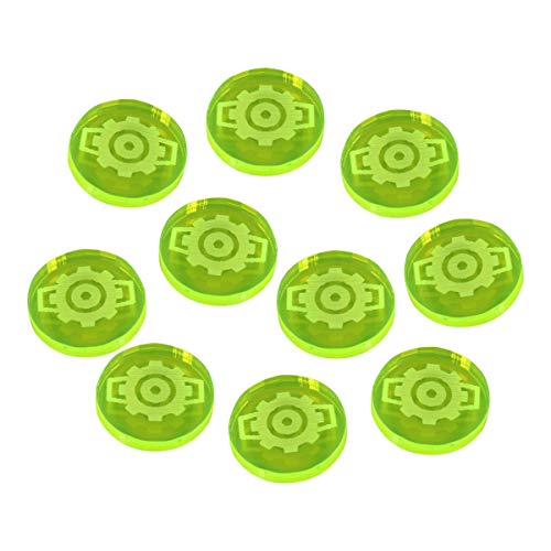 LITKO Space Fighter 2nd Edition Calculate Tokens, Fluorescent Green (10)