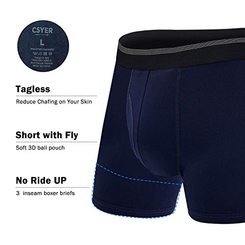 Mens Boxer Brief Short Leg Cotton Underwear Low Rise No Rideup Sport