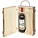 MyGift 2-Bottle Rustic Wood Wine Display Carrier, Storage Box with Rope Handle