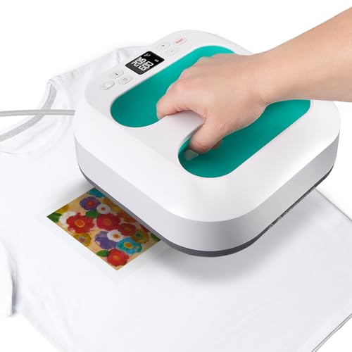Hot Press for T-shirts, Portable Heat Press Machine, Thermal Printer Machine for Fabrics, Bags, Cushions, Hats Projects with Heat Transfer Vinyl for Crafts Clothes Hats