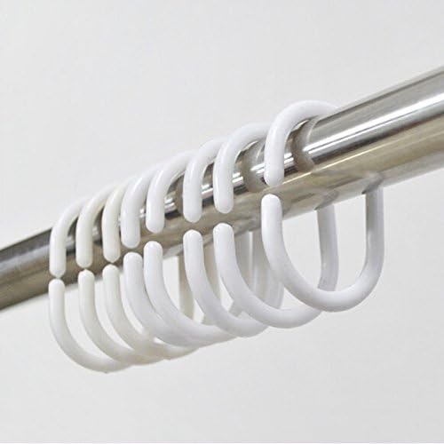 12 pcs/lot Home Use Shower Curtain Rod Hook Hanger White Color Plastic Ring Bath Drape Loop Clasp Drapery Clips
