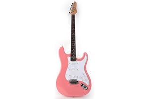 Fojill 39 Inch Electric Guitar Phoenix Body Maple Neck Rosewood Fretboard With Gig Bag (Pink)