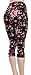 High Quality Printed Capris (Rose Noir), One Size