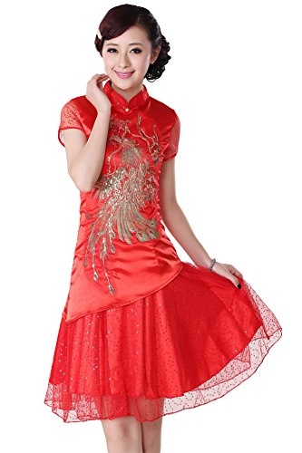 AvaCostume Women's Traditional Chinese Wedding Gown Qipao Dress Cheongsam
