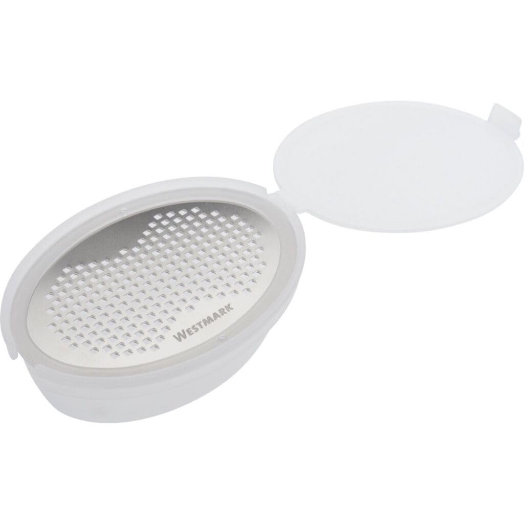 Westmark Nutmeg Grater, With Storage Compartment And Blade Guard, Oval, Plastic/Stainless Steel, Technicus Nut, White/Silver, 14442260