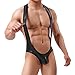 YUFEIDA Men's Athletic Supporters Faux Leather Soft Jockstrap Leotard Slim Fit Active Base Layers Jumpsuits Bodysuit