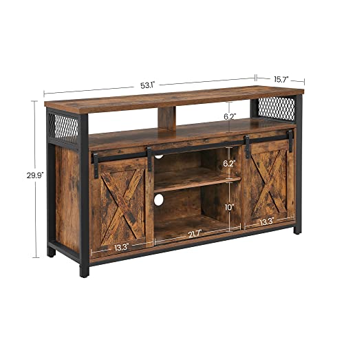VASAGLE TV For 55inch TVs With Sliding Barn Doors, Entertainment Center And Media
