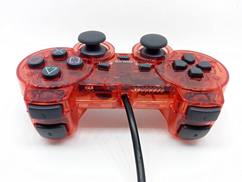 image for Saloke Wired Gaming Controller for Ps2 Double Shock (Clear Purple and 