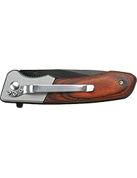 Cuchillo plegable Tac Force tf 469 de apertura asistida para el caballero, mango negro, cuchilla de filo derecho, mango Pakkawood, 4 in cerrado