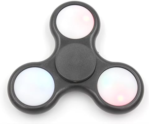 Fidget Spinner Toy Led Lights Up Ultra Durable Stainless Steel Bearing High Speed Prime Spins Precision Metal Hand spinner EDC ADHD Focus Anxiety Stress Relief Boredom Killing Time Toys(Black)