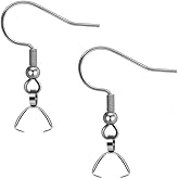 50pcs Adabele 316 Grade Surgical Stainless Steel Hypoallergenic Fish Earring Hooks Ear Wire Pinch Bail Clasp (Wire 0.7mm/21 Gauge) for Earrings Jewelry Making SEF9