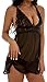 Lingerie for Women Babydoll Sleepwear Set V-Neck Lace Mesh Front Slit Plus Size Chemise
