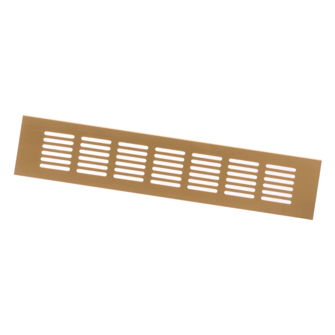 60x300mm Air Vent Cover - Aluminium Ventilation Grille - Gold Furniture Grill for Door, Wardrobe, Radiator