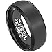 Tungsten Rings for Men Black Wedding Band 8mm Matte Brushed Center Comfort Fit