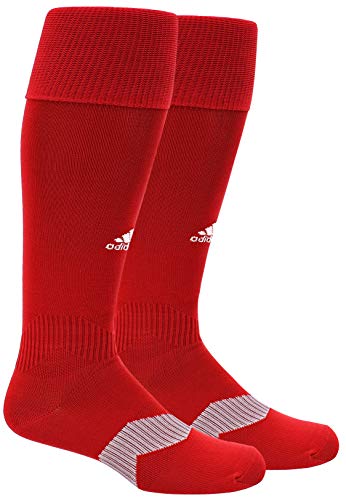 adidas Unisex Metro IV OTC Soccer Sock (1-Pair), Power Red/White/Clear Grey, 9-13